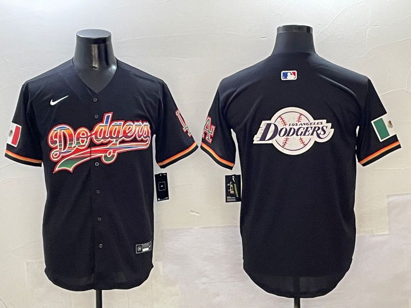 Men Los Angeles Dodgers Blank Black rainbow Nike 2025 MLB Jersey style 25->los angeles dodgers->MLB Jersey